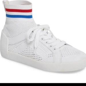 ASH Ninja White Fabric Sock Sneakers Sz 38 Women's